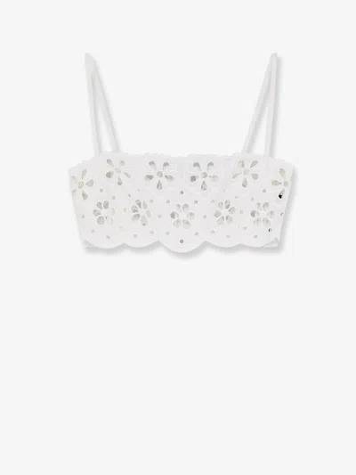 Dolce & Gabbana Cotton Top With Cut-out Embroidery In White