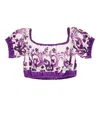 Dolce & Gabbana Maiolica Printed Cotton Cropped Top