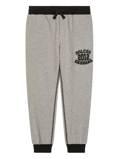 Dolce & Gabbana Kids' Cotton Track Pants In Gray