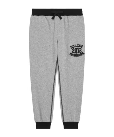 Dolce & Gabbana Cotton Track Pants In Gray