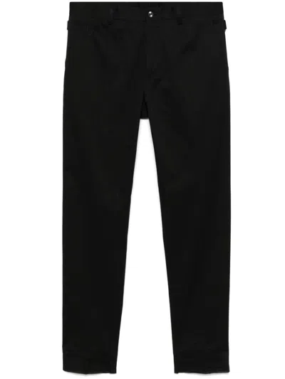 Dolce & Gabbana Logo-embroidered Tapered Leg Cotton Trousers In Multi