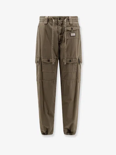 Dolce & Gabbana Cotton Trousers In Brown