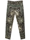 Dolce & Gabbana Cotton Trousers With Pupi Print  In Verde