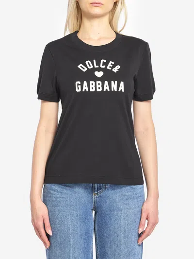 Dolce & Gabbana Cotton Tshirt In Black