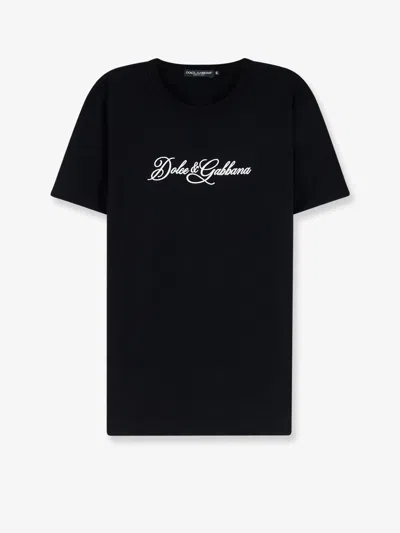 Dolce & Gabbana Cotton T-shirt With Logo In Blue