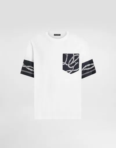 Dolce & Gabbana Cotton T-shirt With Marina-print In White
