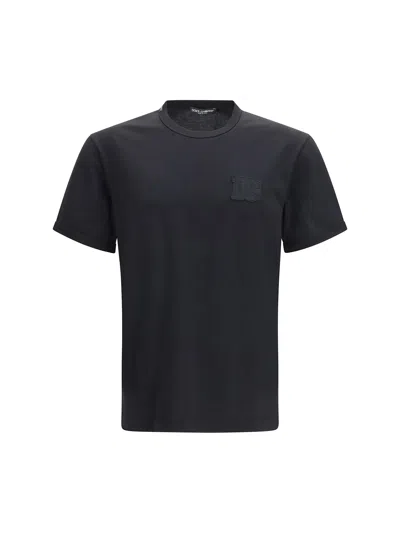 Dolce & Gabbana Cotton T-shirt With Patch In Black