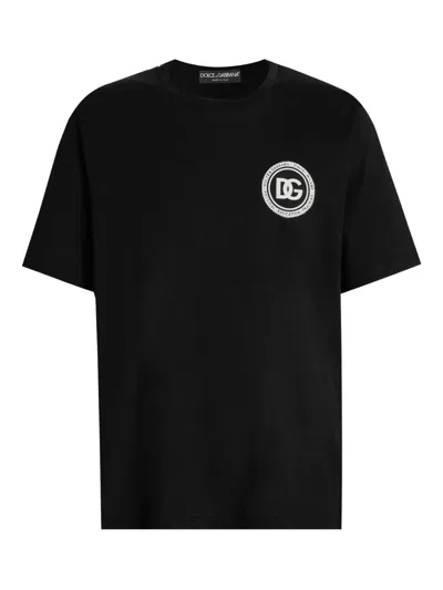 Dolce & Gabbana Cotton T-shirt With Chest Patch In Black