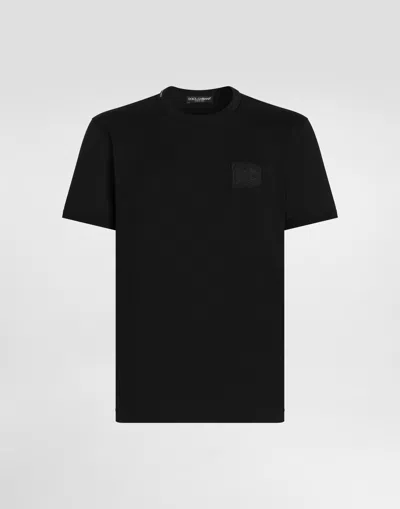 Dolce & Gabbana Cotton T-shirt With Patch In Black