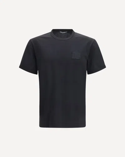 Dolce & Gabbana Cotton T-shirt With Patch In Black