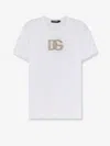 Dolce & Gabbana Cotton T-shirt With Patch Logo On The Front In Multi