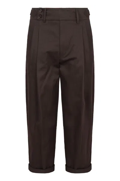 Dolce & Gabbana Cotton-twill Bush-trousers In Burgundy
