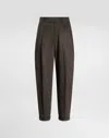 Dolce & Gabbana Cotton Twill Pants In Brown