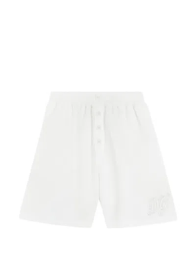 Dolce & Gabbana Kids' Cotton Waffle Bermuda Shorts In White