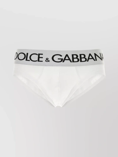 Dolce & Gabbana Cotton Waistband Stretch Brief In White