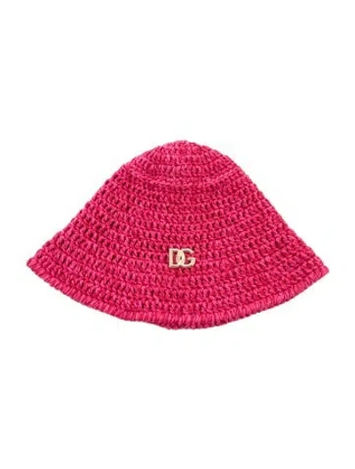 Pre-owned Dolce & Gabbana Cotton Weave Hat In Pink