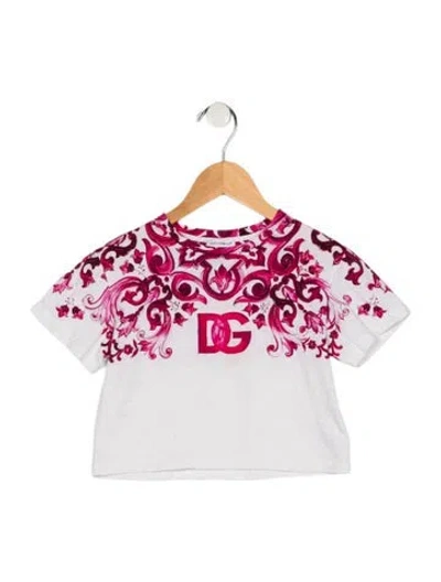 Pre-owned Dolce & Gabbana Babies' Cotton White And Red Patterned Short Sleeve T-shirt