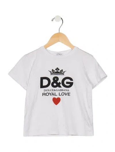 Pre-owned Dolce & Gabbana Babies' Cotton White Patterned Short Sleeve T-shirt