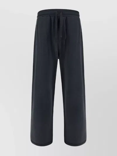Dolce & Gabbana Cotton Wide-leg Sweatpants Zipper Pocket In Grey