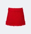 Dolce & Gabbana Cotton-blend Bouclé Miniskirt In Red