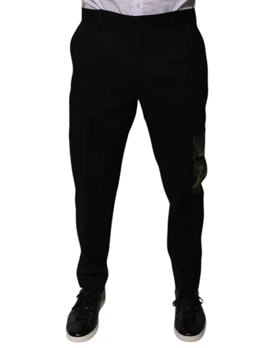 Dolce & Gabbana Viscose-blend Cargo Pants In Black
