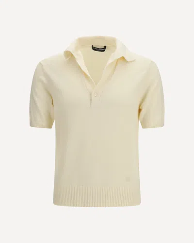 Dolce & Gabbana Cotton-blend Polo Shirt In White