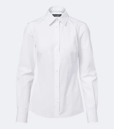 Dolce & Gabbana Cotton-blend Shirt In Weiss