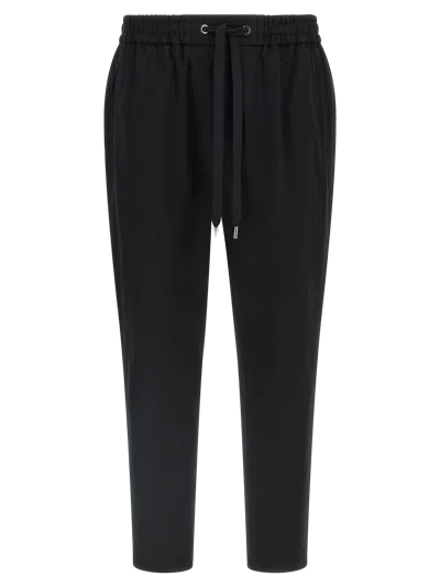 Dolce & Gabbana Cotton-blend Tapered Joggers In Black