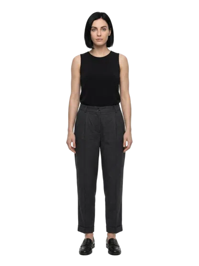 Dolce & Gabbana Cotton-blend Woven Trousers In Gray