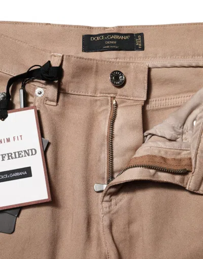 Dolce & Gabbana Cotton-elastane Boyfriend Jeans In Neutral
