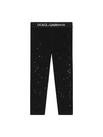 Dolce & Gabbana Cotton-elastane Leggings In Black