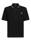Dolce & Gabbana Cotton Polo With Logo Embroidery In Black