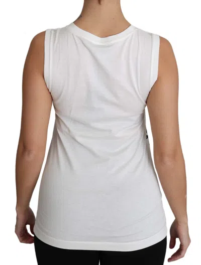 Dolce & Gabbana Cotton-silk Blend Tank Top In White