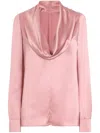 Dolce & Gabbana Blush Pink Silk Blouse With A Soft Neckline In Pink