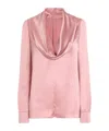 Dolce & Gabbana Blush Pink Silk Blouse With A Soft Neckline In Pink