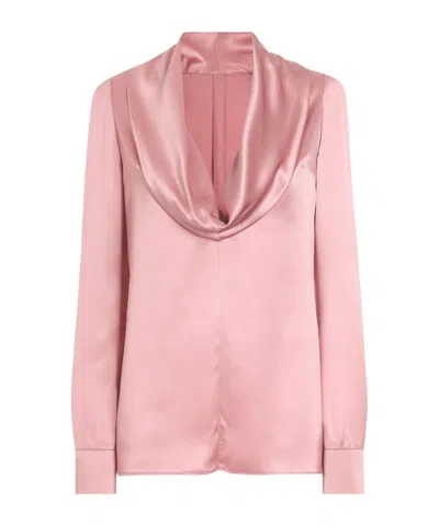 DOLCE & GABBANA DOLCE  GABBANA COWL-NECK LONG-SLEEVED BLOUSE