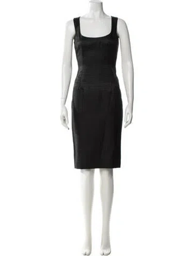 Pre-owned Dolce & Gabbana Cowl Neck Knee-length Dress In Black