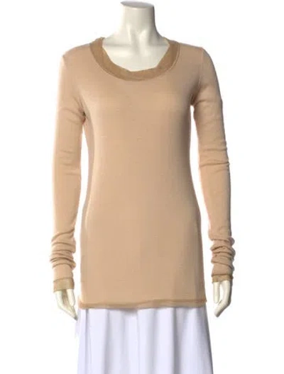 Pre-owned Dolce & Gabbana Cowl Neck Long Sleeve T-shirt In Neutral