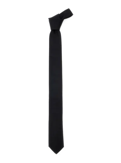 DOLCE & GABBANA DOLCE & GABBANA MEN BLACK TIE WITH SINGLE LOOP ON THE REAR IN SILK MAN
