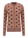 Dolce & Gabbana Long-sleeved Knitted Cardigan In Nude & Neutrals