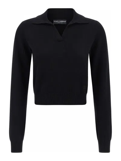 Dolce & Gabbana Polo Jersey In Black