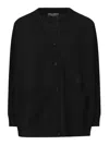 Dolce & Gabbana V-neck Cardigan With Front Pockets And Ribbed Cuffs In Black
