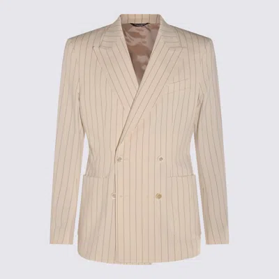 DOLCE & GABBANA DOLCE & GABBANA CREAM COTTON BLAZER