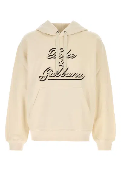 Dolce & Gabbana Cream Cotton Sweatshirt In Neutral