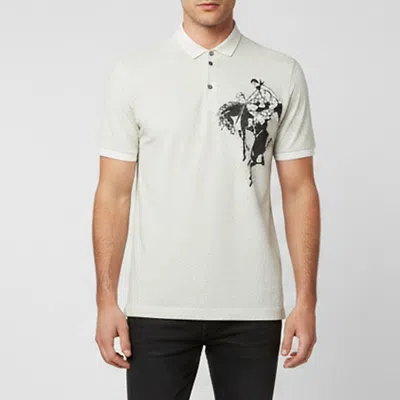 Pre-owned Dolce & Gabbana Cream Cowboy Appliqué Piqué Knit Polo T-shirt M In White