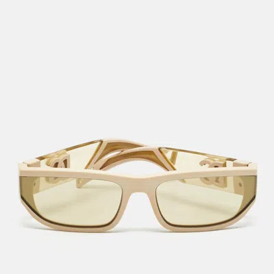 Pre-owned Dolce & Gabbana Cream Dg 6172 Rectangle Sunglasses In White