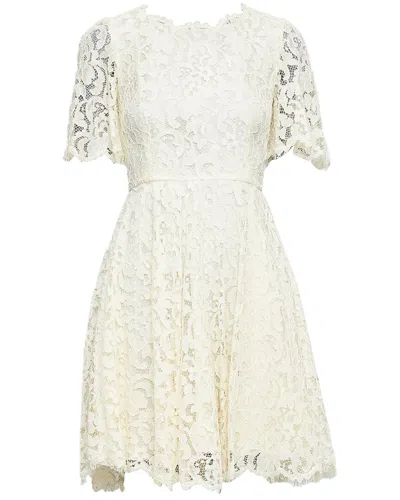 Pre-owned Dolce & Gabbana Cream Lace Silk Dress (authentic Pre-loved)