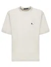 Dolce & Gabbana White T-shirt With Crew Neck And Applied Logo Plate On The Chest In White