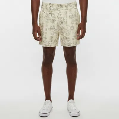Pre-owned Dolce & Gabbana Cream Roman Coin Print Poplin Shorts Xs