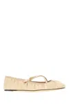 Dolce & Gabbana Nappa Mordore Ballet Flats In Crema